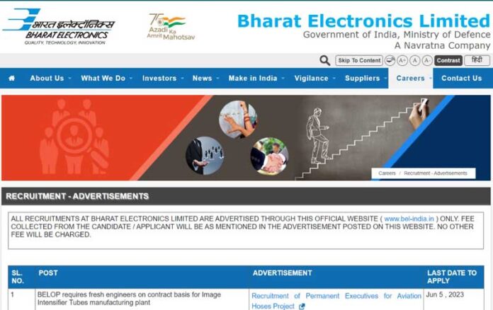 Bharat Electronics Recruitment 2023 | Application form (BE/B.Tech)
